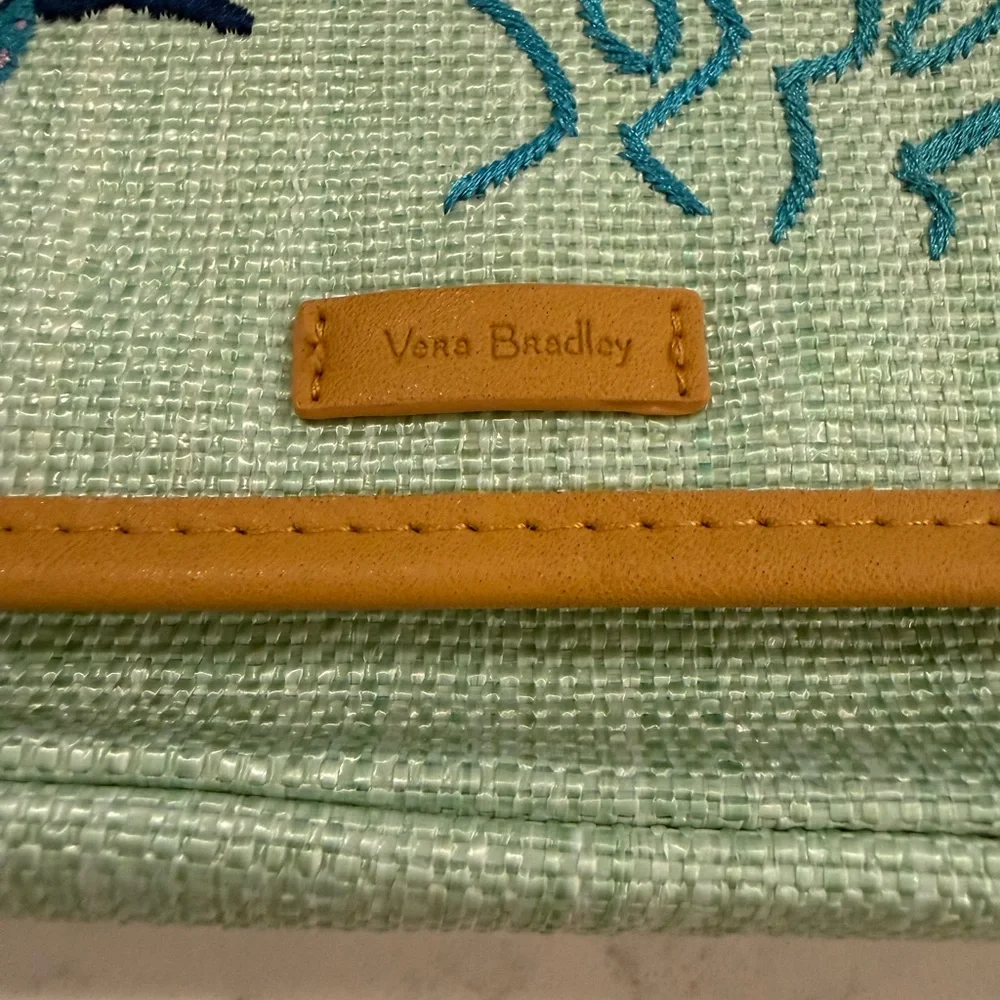 Sold-Embroidered Sea Turtle Fold-Over Clutch - Mint - Picture 4 of 7